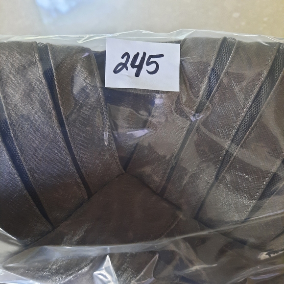 Vintage Cache Cocktail Dress Sz 6 Bronze Brown V Neck Halter Mermaid Tier Fairy - Picture 16 of 16